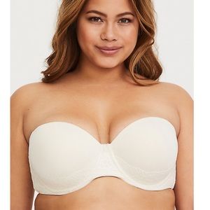 Torrid Microfiber & Lace Push-up Strapless Bra